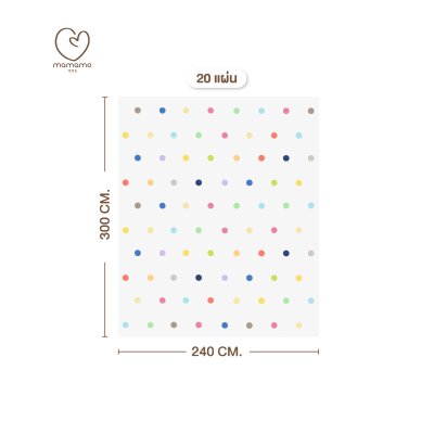 MAMAMO แผ่นรองคลาน จิ๊กซอว์ รุ่นหนา 1.4 cm. ลาย Rainbow Dot
