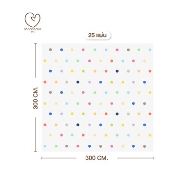MAMAMO แผ่นรองคลาน จิ๊กซอว์ รุ่นหนา 1.4 cm. ลาย Rainbow Dot