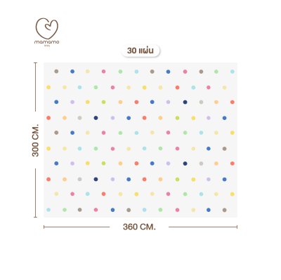 แผ่นรองคลาน จิ๊กซอว์ Mamamo รุ่นหนา 1.4 cm. ลาย Rainbow Dot