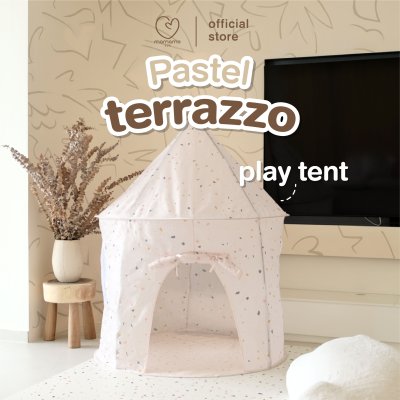 MAMAMO เต็นท์ปราสาท ลาย Pastel Terrazzo พร้อมกระเป๋าพกพา
