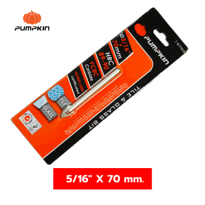PUMPKIN ดอกสว่านเจาะกระจก ขนาด 1/4" X 65mm. และ 5/16" X 70mm.