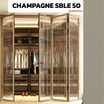 CHAMPAGNE SABLE 50 : ชุดบานเฟี้ยมสลิม ไลน์ พรีเมียร์ PRMIER Slim LINE Bi-FOLD