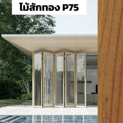 สีไม้สักทอง P75 : ชุดบานเฟี้ยม PREMIER FOLDING DOORS