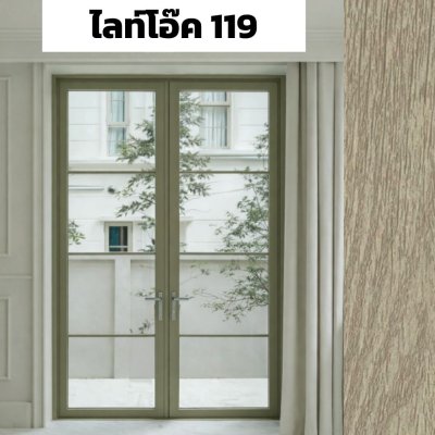 สีไลท์โอ๊ค 119 : ชุดบานเปิด / เปิดคู่ / กระทุ้ง EURO SERIES PREMIER