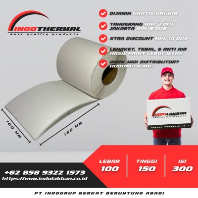Thermal Label Roll 100mm x 150mm x 300pcs
