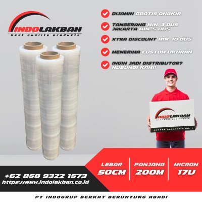 Plastik Wrapping Bening 50cm x 200m x 17u