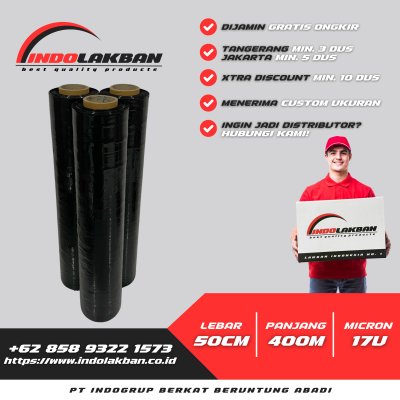 Plastik Wrapping Hitam 50cm x 400m x 17u