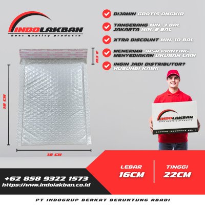 Amplop Bubble Mailer Wrap Envelope Packaging 16x18 cm - Putih