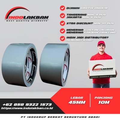 Lakban Kain / Cloth Tape Abu-  Abu 45mm x 11y