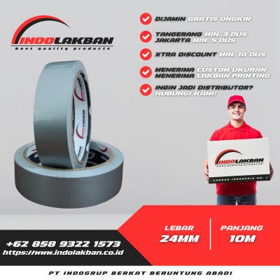 Lakban Kain / Cloth Tape Abu Abu 24mm x 11y