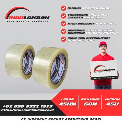 Lakban Bening 45mm x 65y x 45u
