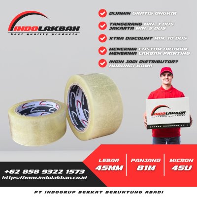 Lakban Bening 45mm x 90y x 45u