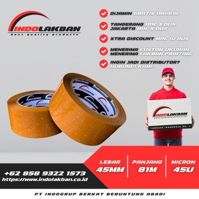 Lakban Cokelat 45mm x 90y x 45u
