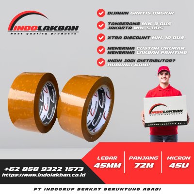 Lakban Cokelat 45mm x 80y x 45u Lakban Cokelat 45mm x 80y x 45u