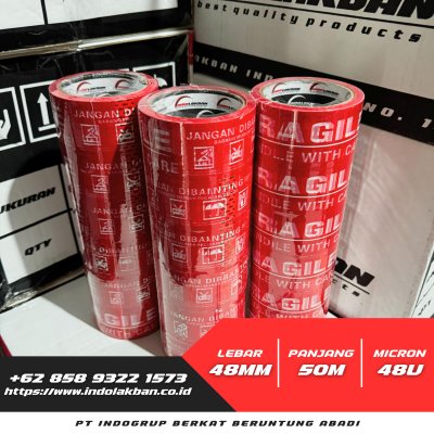 Lakban Fragile Merah 48mm x 55y x 48u