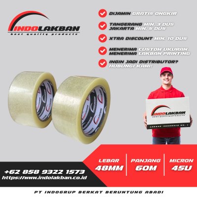 Lakban Bening 48mm x 65y x 45u