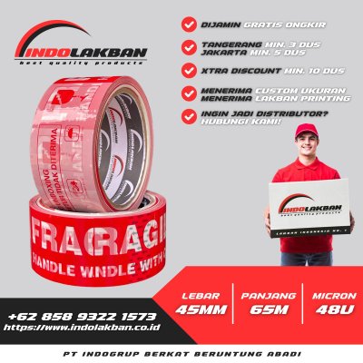 Lakban Fragile Mix 45mm x 72y x 48u