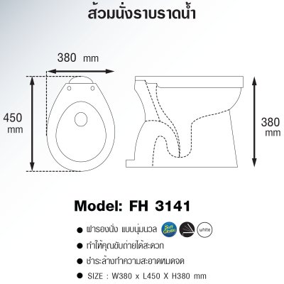 สุขภัณฑ์ นั่งราบราดน้ำ