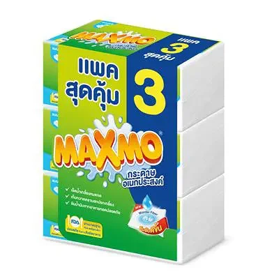 กระดาษอเนกประสงค์แบบแผ่น Maxmo 85 แผ่น (แพ็ค 3 ห่อ)