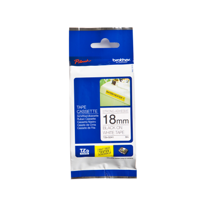 เทปพิมพ์อักษร TZE-241 18 มม. สีดำพื้นขาว Brother TZ