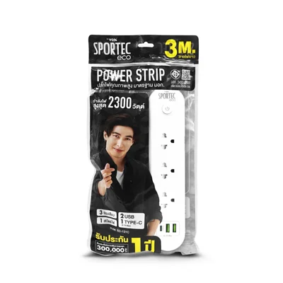 ปลั๊กไฟ VOX SPORTTEC VG01-1331 3Outlet 1Switch 2USB 1TYPE-C 3M (3Y)