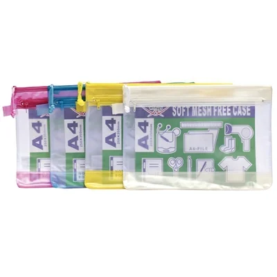 ซองซิปพลาสติก A4 คละสี วิงส์ SRB-1026