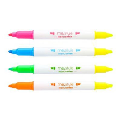 ปากกาเน้นข้อความ 2 หัว (แพ็ค4ด้าม)คละสี ME.STYLE H-2291