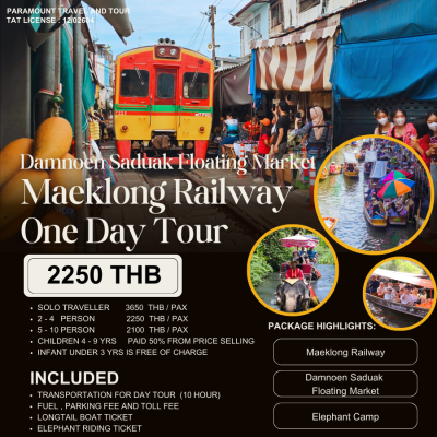 Damnoen Saduak Floating Market & Maeklong Railway One Day Tour