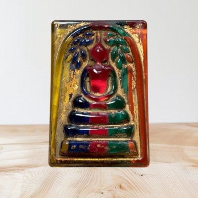 พระวังหน้าเนื้อเเก้วมณ๊โชิ 7 สี หลังสมเด็จโต ลงรักปิดทอง กรุวังหน้า 2411