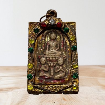 พระหลวงสมเด็จ เลี่ยมกรอบโบราณ ลงรักปิดทอง กรุวังหน้า 2411