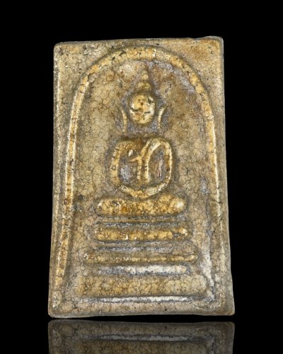 พระสมเด็จวัดระฆังพิมพ์เกศบัวตูมเนื้อเก่าสวย (วซ076)