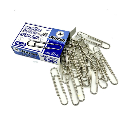 ลวดเสียบกระดาษ No.00 ลายปล้องอ้อย (1กล่อง 25 ชิ้น) Horse