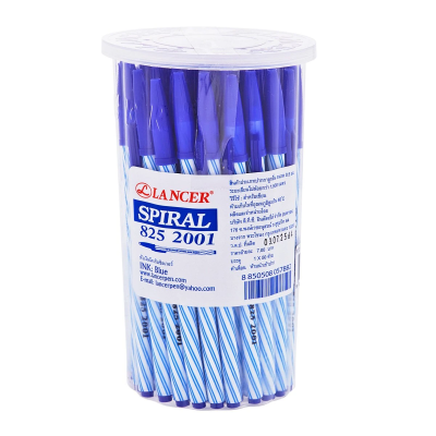 ปากกาลูกลื่น  0.5 มม. สีน้ำเงิน LANCER SPIRAL 825 2001