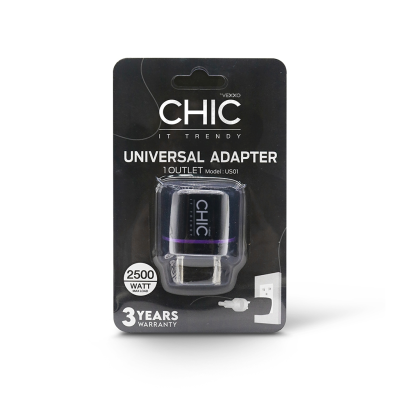 CHIC ปลั๊กแปลง 1 ช่อง รุ่น F5ADP-CH01-US01