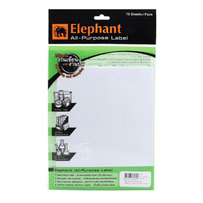 ป้ายสติ๊กเกอร์อเนกประสงค์ทั่วไป A16 50*100 มม.Elephant