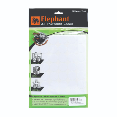 ป้ายสติ๊กเกอร์อเนกประสงค์ทั่วไป B5 25  มม. Elephant