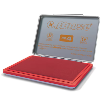 แท่นประทับตรา เบอร์ 4 สีแดง Horse