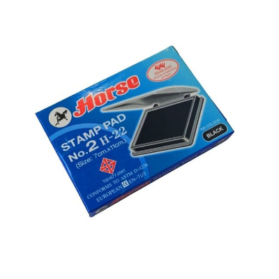 แท่นประทับตรา ตลับพลาสติก เบอร์ 2 สีดำ Horse