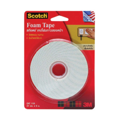 เทปโฟมสองหน้า 21 มม. ยาว 5 ม. รุ่น 110 สีขาว 3M-SCOTCH