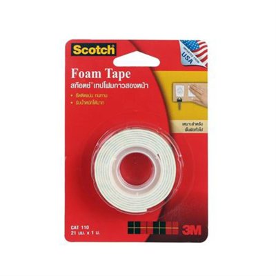เทปโฟมสองหน้า 21 มม. ยาว 1 ม. รุ่น 110 สีขาว 3M-SCOTCH