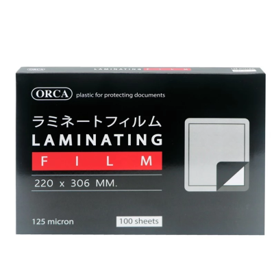 พลาสติกเคลือบบัตร A4 220 x 306 มม.หนา 125 ไมครอน ORCA