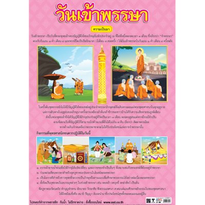 โปสเตอร์ความรู้ โปสเตอร์การศึกษา วันเข้าพรรษา EP-484