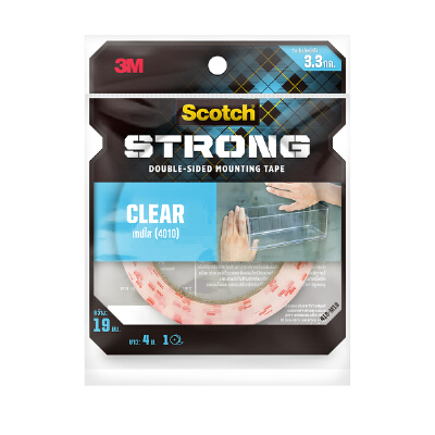 เทปกาวสองหน้า Clear Strong   ขนาด 19 มม. x 4 ม. 3M-Scotch