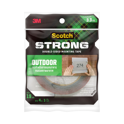 เทปกาวสองหน้า Outdoor Strong   ขนาด 19 มม. x 4 ม. 3M-Scotch