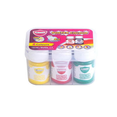 สีโปสเตอร์ 6 สี กล่องพลาสติก