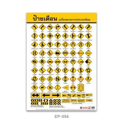 โปสเตอร์ความรู้ โปสเตอร์การศึกษา เครื่องหมายจราจร ป้ายเตือน EP-054