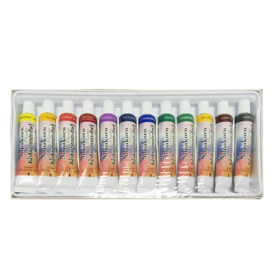 สีน้ำ ชุด12 สี ขนาด 12 มล.Silpakorn Pradit