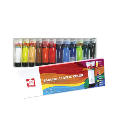 สีอะคริลิค เซ็ต 12 สี รุ่น XAC20-12 ขนาด 20 มล.SAKURA