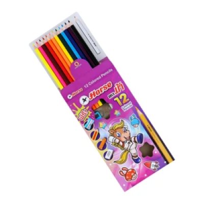 สีไม้แท่งยาว 12 สี แถม กบเหลา Horse