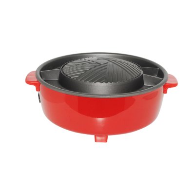 เตาหมูกระทะ พร้อมช่องน้ำซุป 2 ช่อง มีช่องแยกน้ำมัน รุ่น SM-EG1300